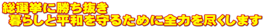 総選挙に勝ち抜き  暮らしと平和を守るために全力を尽くします