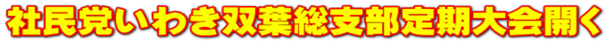社民党いわき双葉総支部定期大会開く